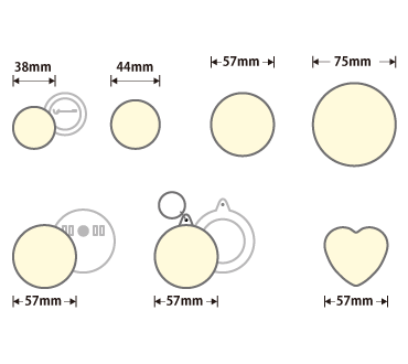 缶バッジ スタンダード丸型 57mm かさまーと