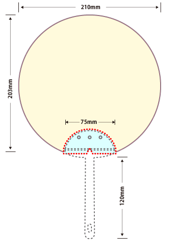 クリアうちわ柄付き（大）