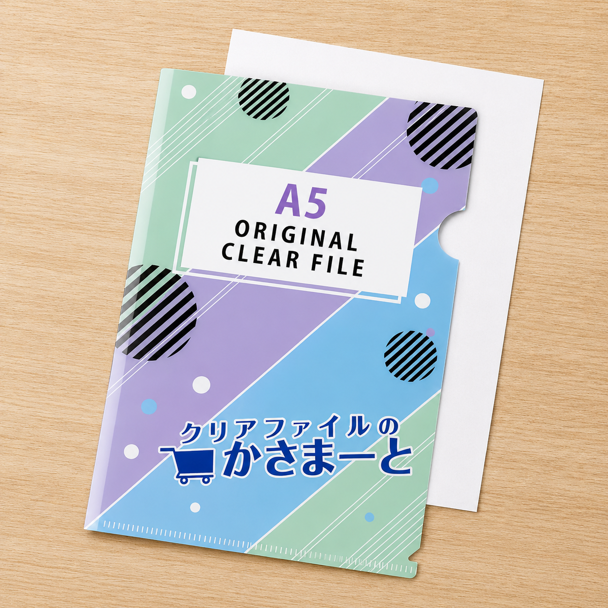 a5クリアファイルにものを入れたイメージ