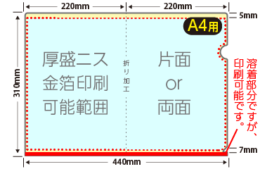 A4 きらぷくファイル(厚盛りニス＋箔押し)